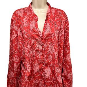 EUC Van Heusen Long Sleeve Blouse Size: XL